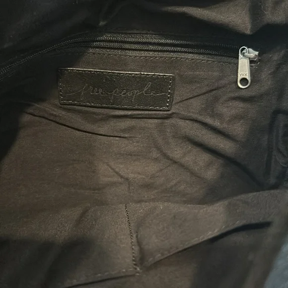 Free People Camilla Black Suede Leather Convertible Backpack| Hobo Slouch Bag - Picture 9 of 9